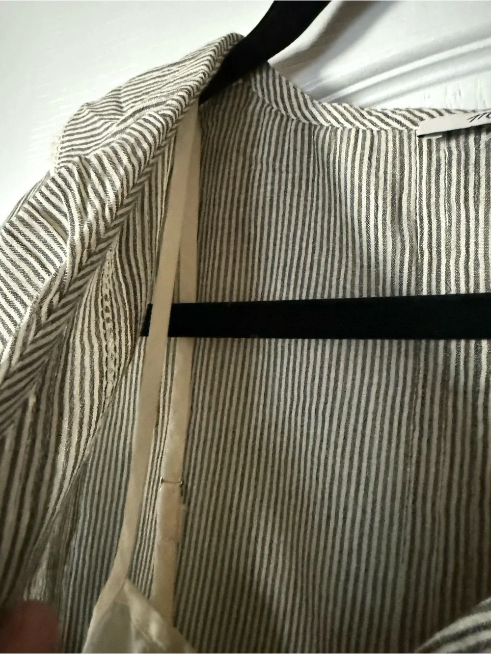 Madewell Blaire Mini Dress in Black And Ivory Micro Stripe - Picture 7 of 10